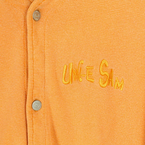 Vintage UNCLE SAM Sweatjacke Gr. L orange gesticktes Logo kurzarm