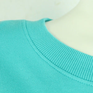 Second Hand ASOS Sweatshirt Gr. 36 blau mit Print und Backprint (*)