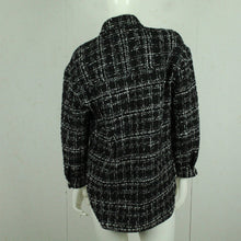 Laden Sie das Bild in den Galerie-Viewer, Second Hand ONLY Hemdjacke Gr. M schwarz weiß gemustert Glitzer Jacke (*)