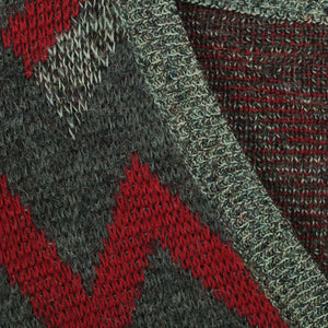 Vintage Pullover Gr. M grau und rot Crazy Pattern Strick