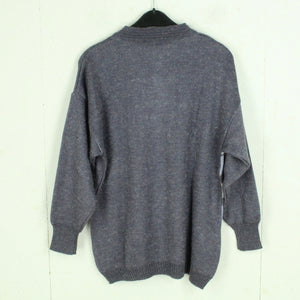 Vintage Pullover Gr. L grau mehrfarbig Crazy Pattern Strick