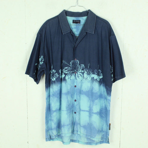 Vintage Hawaii Hemd Gr. XL blau hellblau Blumen