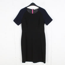 Laden Sie das Bild in den Galerie-Viewer, Second Hand CUSTOMMADE Kleid Gr. 36 schwarz dunkelblau pink (*)