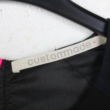 Laden Sie das Bild in den Galerie-Viewer, Second Hand CUSTOMMADE Kleid Gr. 36 schwarz dunkelblau pink (*)