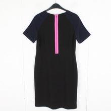 Laden Sie das Bild in den Galerie-Viewer, Second Hand CUSTOMMADE Kleid Gr. 36 schwarz dunkelblau pink (*)