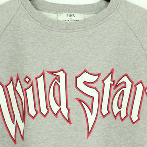 Second Hand RIKA BY ULRIKA LUNDGREN Sweatshirt Gr. XS grau mit Print "Wild Star" (*)