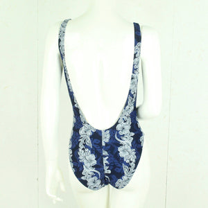 Vintage Badeanzug Gr. M blau mehrfarbig Crazy Pattern Hawaii 80s 90s Beachwear