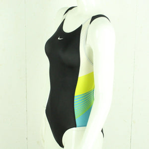 Vintage NIKE Badeanzug Gr. XS schwarz bunt Sport Y2K 00er Beachwear