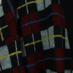 Vintage Cardigan mit Wolle Gr. L schwarz mehrfarbig kariert