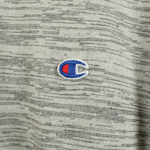 Vintage CHAMPION Sweatshirt Gr. XL grau meliert Logo Patch