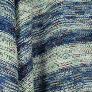 Vintage Cardigan mit Wolle Gr. L blau mehrfarbig gestreift