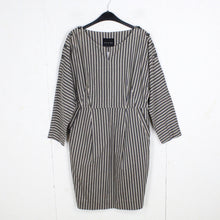Laden Sie das Bild in den Galerie-Viewer, Second Hand BITTE KAI RAND Kleid Gr. 42 grau schwarz lila gestreift (*)