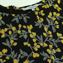 Laden Sie das Bild in den Galerie-Viewer, Second Hand GANNI Kleid Gr. XS schwarz gelb geblümt (*)