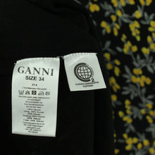 Laden Sie das Bild in den Galerie-Viewer, Second Hand GANNI Kleid Gr. XS schwarz gelb geblümt (*)