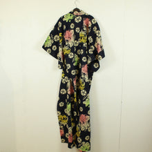 Laden Sie das Bild in den Galerie-Viewer, Vintage Kimono Gr. one size dunkelblau mehrfarbig gemustert