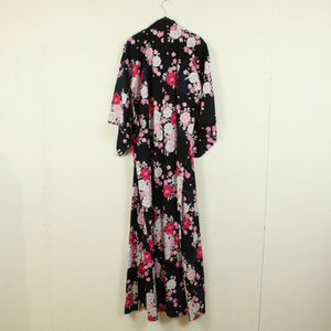 Vintage Kimono Gr. one size schwarz rosa geblümt