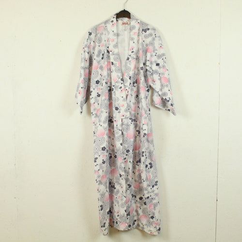 Vintage Kimono Gr. one size weiß mehrfarbig gemustert