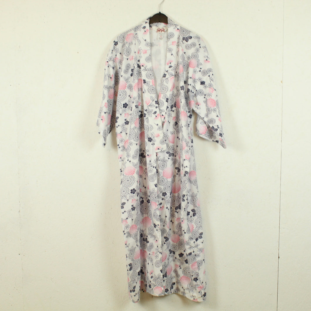Vintage Kimono Gr. one size weiß mehrfarbig gemustert