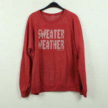 Laden Sie das Bild in den Galerie-Viewer, Vintage Sweatshirt Gr. M rot Print: Sweater weather