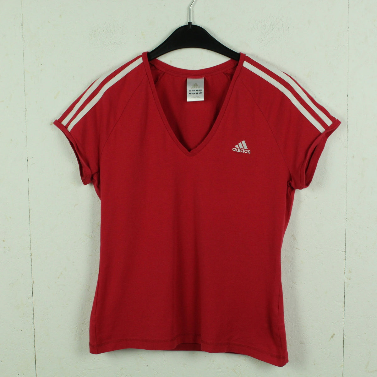 Second Hand ADIDAS Vintage T Shirt Gr. M rot V Neck