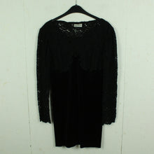 Laden Sie das Bild in den Galerie-Viewer, Vintage Samtkleid Gr. S schwarz uni Samt Kleid festlich