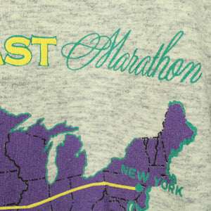 Vintage Sweatshirt Gr. L grau Print: Coast to Coast Marathon New York Los Angeles