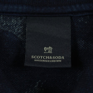 Second Hand SCOTCH & SODA Poloshirt Gr. S blau mehrfarbig Palmen (*)