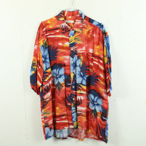 Vintage Hawaii Hemd Gr. XXL rot bunt Blumen