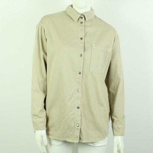 Second Hand ASOS Jeanshemd Gr. 38 UK 10 beige uni Hemd (*)