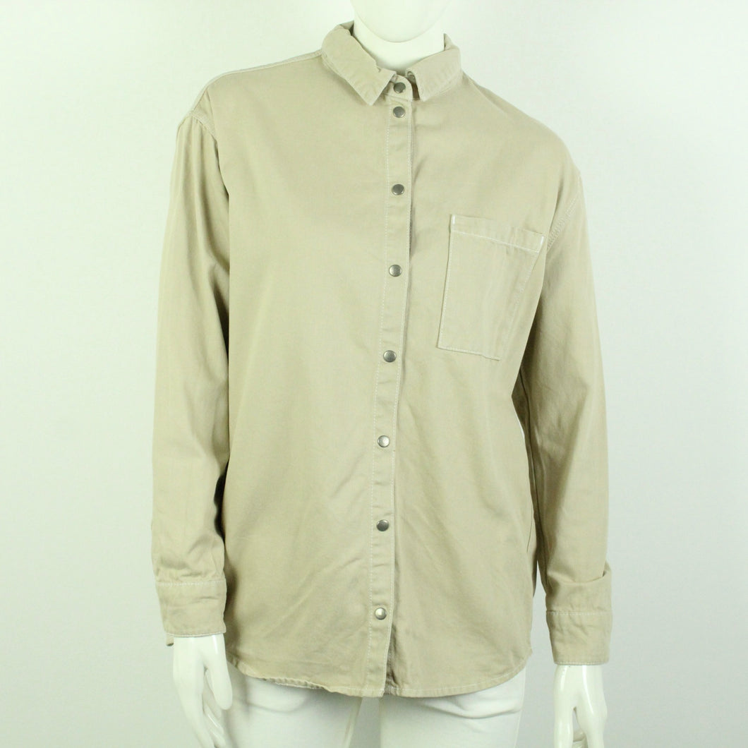 Second Hand ASOS Jeanshemd Gr. 38 UK 10 beige uni Hemd (*)