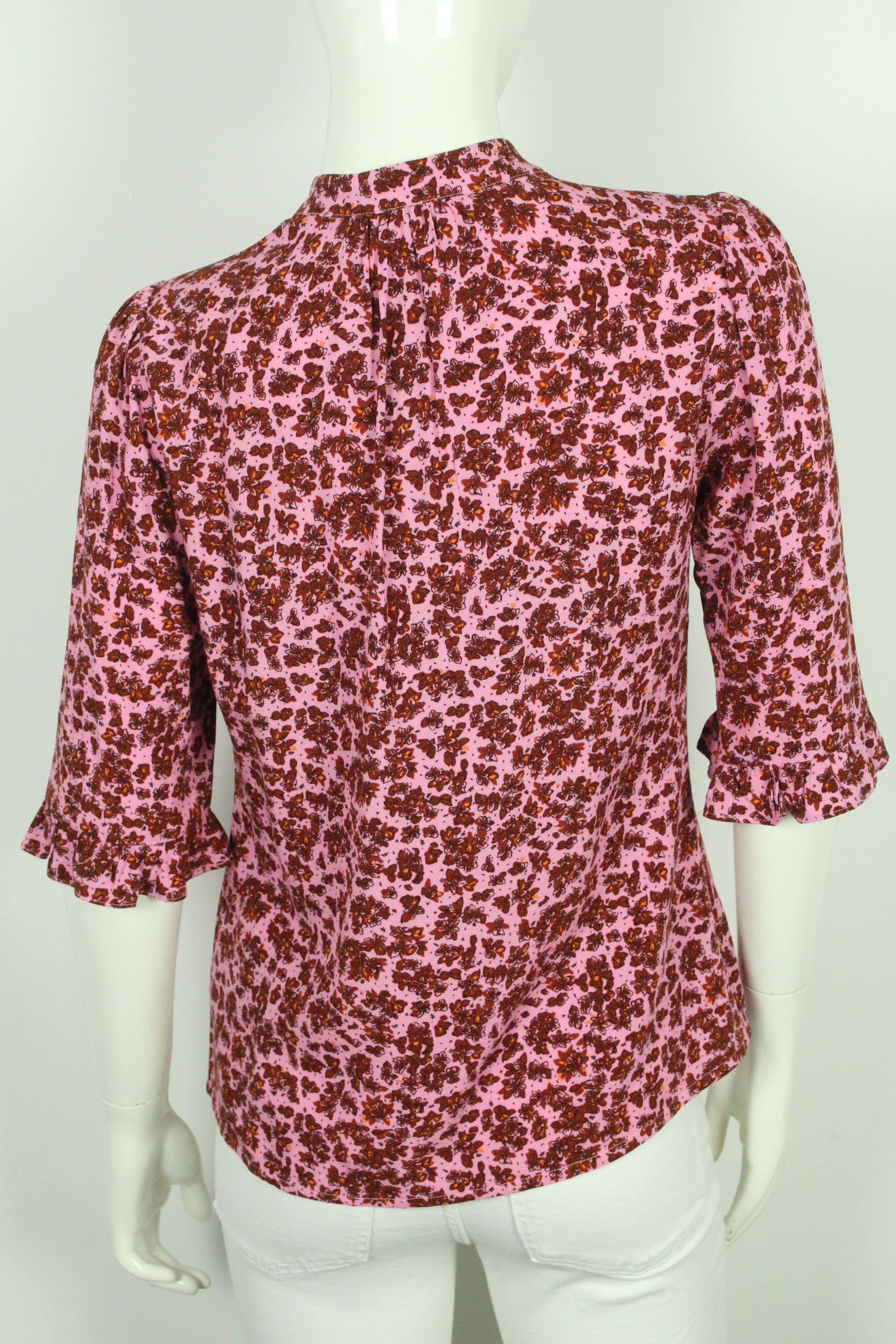 Second Hand NOA NOA Bluse Gr. 36 pink rot geblümt (*)