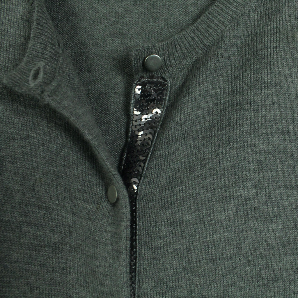 Second Hand CUSTOMMADE Strickjacke Gr. S grau Strick mit Kaschmir (*)