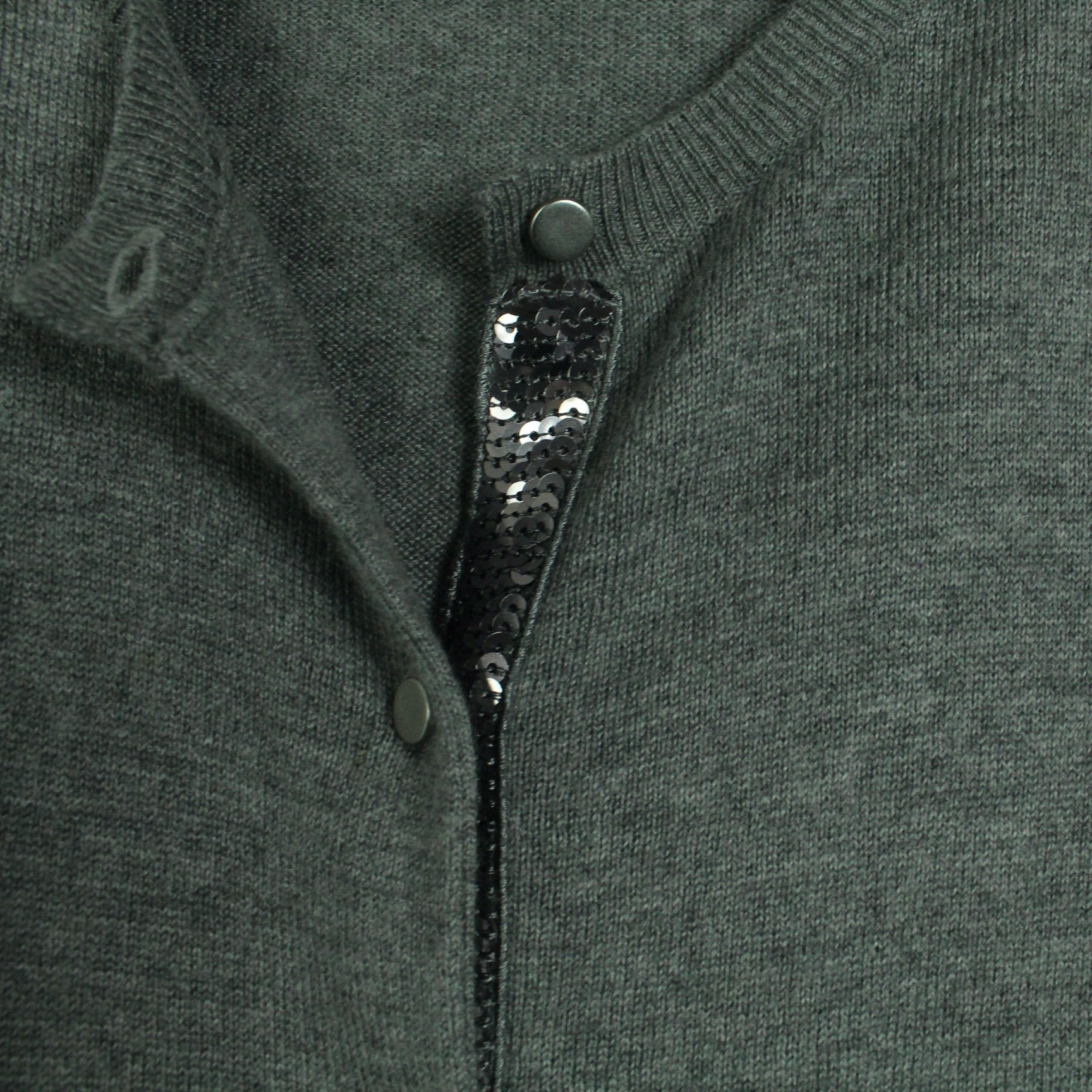 Second Hand CUSTOMMADE Strickjacke Gr. S grau Strick mit Kaschmir (*)