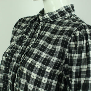 Second Hand GANNI Hemdbluse Gr. 38 schwarz weiß kariert  (*)