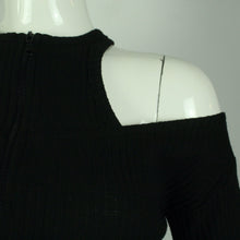 Laden Sie das Bild in den Galerie-Viewer, Second Hand ESTHÉ Longsleeve Top Gr. S schwarz uni Cut Outs (*)