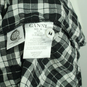 Second Hand GANNI Hemdbluse Gr. 38 schwarz weiß kariert  (*)