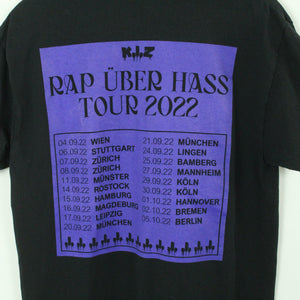 Vintage K.I.Z T-Shirt / Bandshirt Gr. M schwarz mit Print und Backprint RAP ÜBER HASS TOUR 2022 (*)