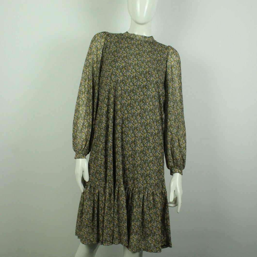 Second Hand NÜMPH Kleid Gr. M mehrfarbig abstrakt gemustert Midikleid (*)