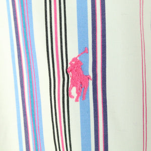 Second Hand RALPH LAUREN Hemd Gr. M weiß bunt gestreift CUSTOM FIT langarm (*)