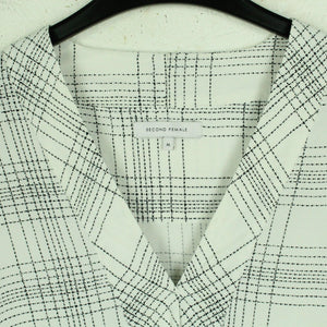Second Hand SECOND FEMALE Bluse Gr. M weiß schwarz abstrakt gemustert (*)