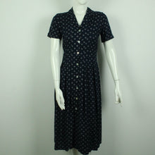 Laden Sie das Bild in den Galerie-Viewer, Vintage Midikleid Gr. M blau weiß gemustert Kleid (*)