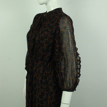 Laden Sie das Bild in den Galerie-Viewer, Second Hand GESTUZ Kleid Gr. 36 schwarz bunt gemustert Midikleid (*)