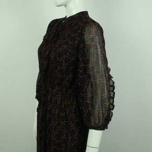 Second Hand GESTUZ Kleid Gr. 36 schwarz bunt gemustert Midikleid (*)