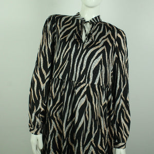 Second Hand GESTUZ Maxikleid Gr. 36 schwarz mehrfarbig Animalprint (*)