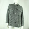 Second Hand ZARA Hemdjacke Gr. M weiß schwarz gemustert (*)