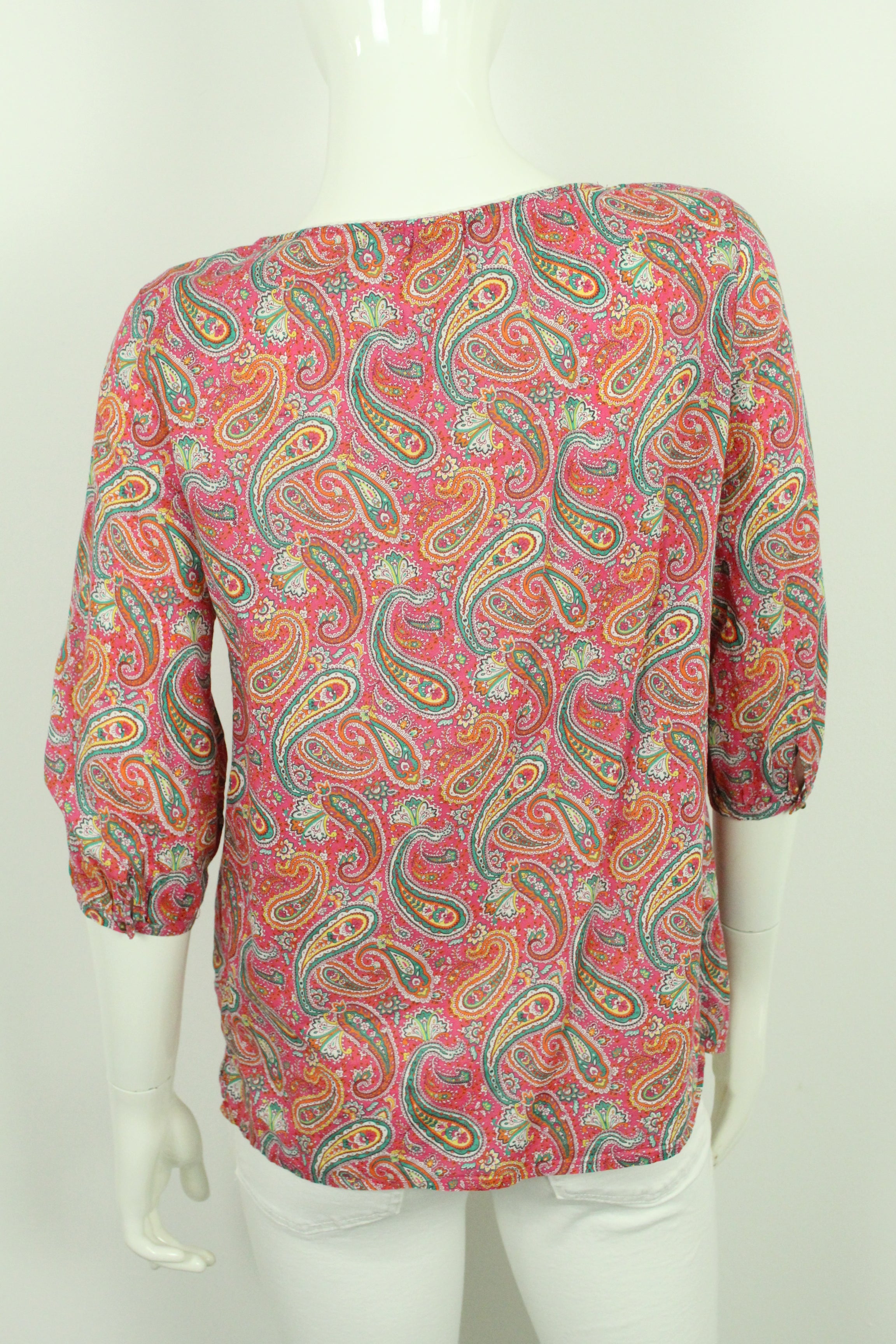 Second Hand TOMMY HILFIGER Tunika Bluse Gr. M bunt Paisley Muster (*)