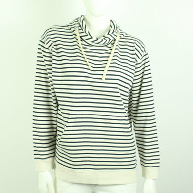 Second Hand MADS NORGAARD Hoodie Gr. L weiß blau gestreift Sweatshirt (*)