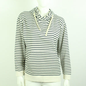 Second Hand MADS NORGAARD Hoodie Gr. L weiß blau gestreift Sweatshirt (*)