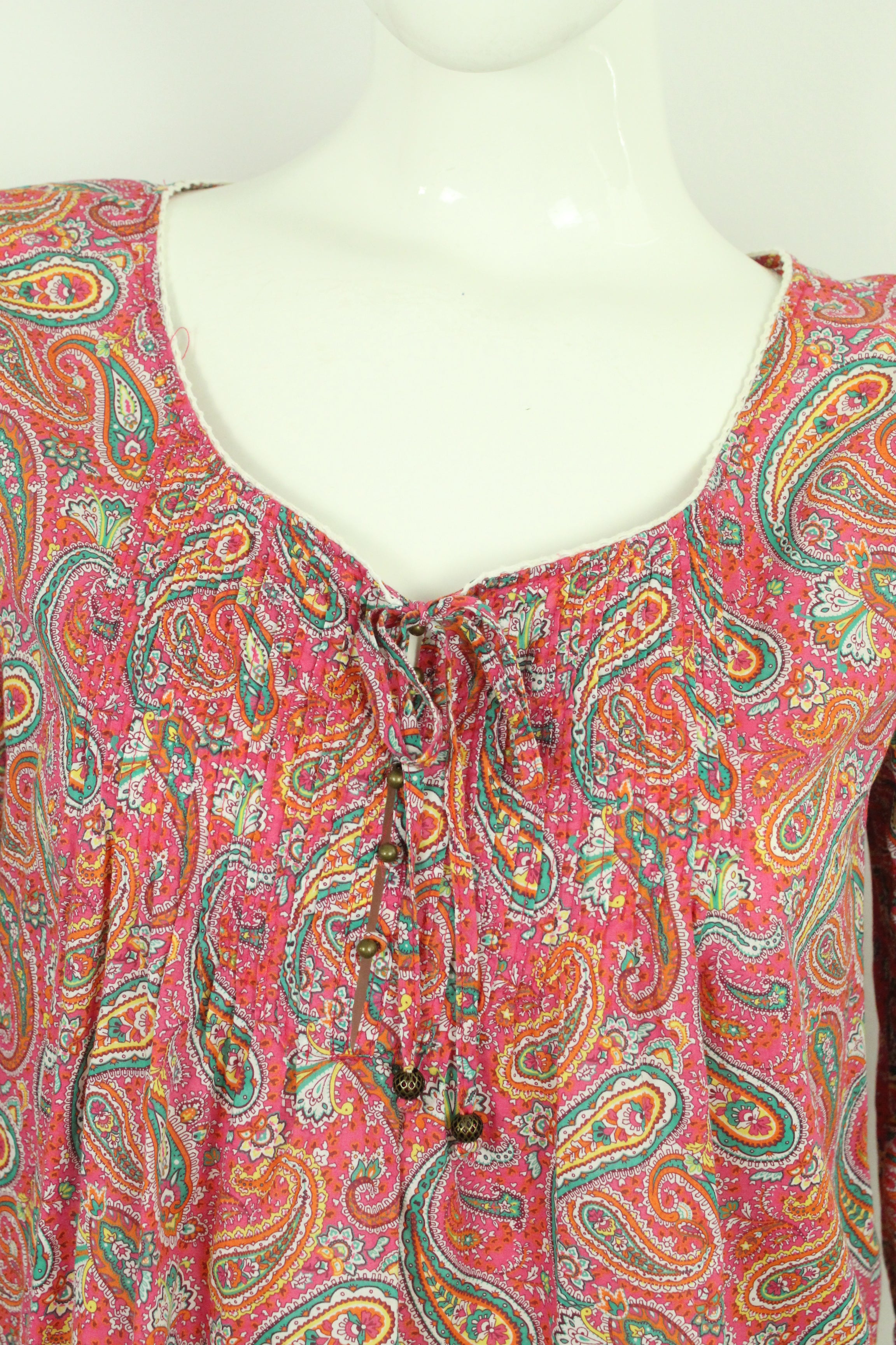 Second Hand TOMMY HILFIGER Tunika Bluse Gr. M bunt Paisley Muster (*)