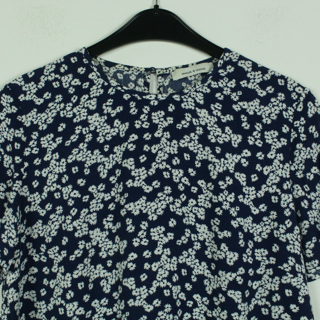 Second Hand SAMSØE SAMSØE Bluse Gr. S blau weiß geblümt (*)